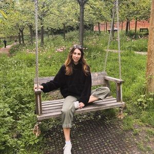 Army green Nasty Gal cropped flare jeans